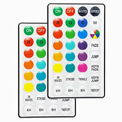 StarryEver Ersatz IR Fernbedienung für 2-Draht-Lichterketten (2er-Pack), 32-Tasten-RGB-Lichter CR2032-Batterie im Lieferumfang enthalten von StarryEver