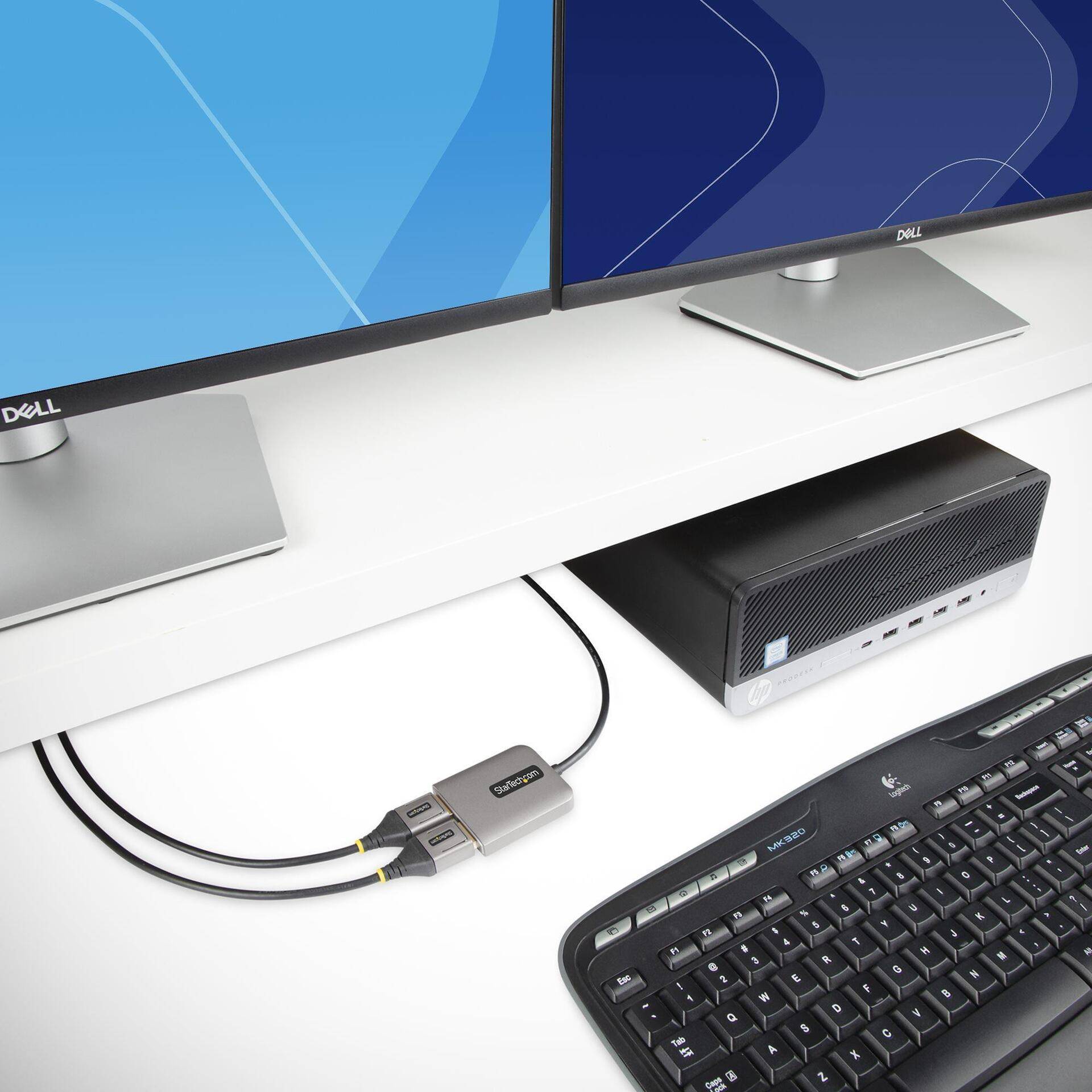 STARTECH.COM 2-Port DisplayPort MST Hub 2x 4K 60Hz DisplayPort Splitter auf 2x DP DP 1.4multi-Monitor Adapter 30cm Kabel nur Windows (MST14DP122DP) von Startech