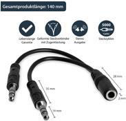 StarTech .com 3,5mm Audio Klinke Y Kabel - Headset Splitter - Adapter - 1 x 3,5mm 4 Position Buchse 2 x 3,5mm 3 Position Stecker - Schwarz - Headset-Splitter Der 4-polige 3,5-mm-auf-duales-3,5-mm-Headset-Splitter-Adapter MUYHSFMM verfügt über eine 3,5-mm-Buchse und zwei 3,5-mm-Stecker, mit denen Sie ein 4-poliges Headset an einen Audio- und Mikrofoneingang Ihres PCs oder Laptops anschließen können.Dieser von Startech