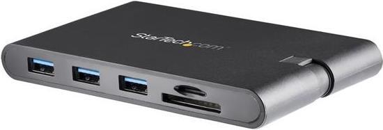 StarTech .com USB-C 8-in-1-Multiport-Adapter DKT30CHVSCPD - 3 x USB 3.0/SD/MicroSD/GbE/HDMI/VGA Verwandeln Sie Ihren Laptop mit USB-C in eine mobile Workstation. Dieser elegante und kompakte USB-C-Multiport-Adapter macht die Verbindung Ihres Macbook Pro oder Windows-Laptops mit einem HDMI- oder VGA-Monitor zu einem Kinderspiel. von Startech