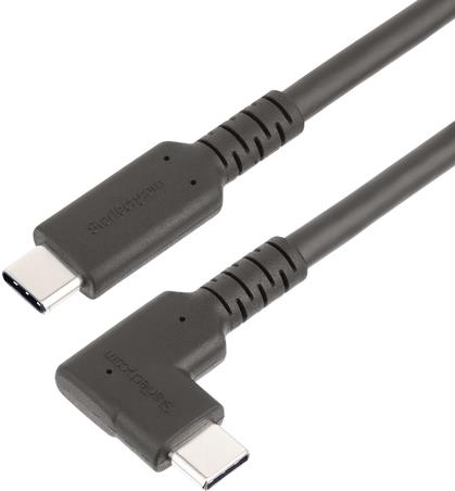 StarTech.com 1.6ft (50cm) Rugged Right Angle USB-C Cable, USB 3.2 Gen 2 (10 Gbps), USB C to C Data Transfer Cable, 4K 60Hz DP Alt Mode, 100W Power Delivery - 90 Degree USB-C Cable (RUSB31CC50CMBR) - USB-Kabel - 24 pin USB-C (M) gerade zu 24 pin USB-C (M) (RUSB31CC50CMBR) von Startech