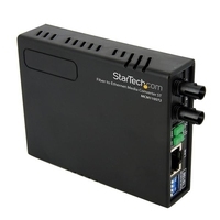 StarTech.com 10/100 Mbit/s Fast Ethernet Multimode ST LWL / Glasfaser Kupfer Medienkonverter - 2km - Medienkonverter - 10Base-T, 100Base-FX, 100Base-TX - RJ-45 / ST multi-mode - 1310 nm (MCM110ST2EU) von Startech