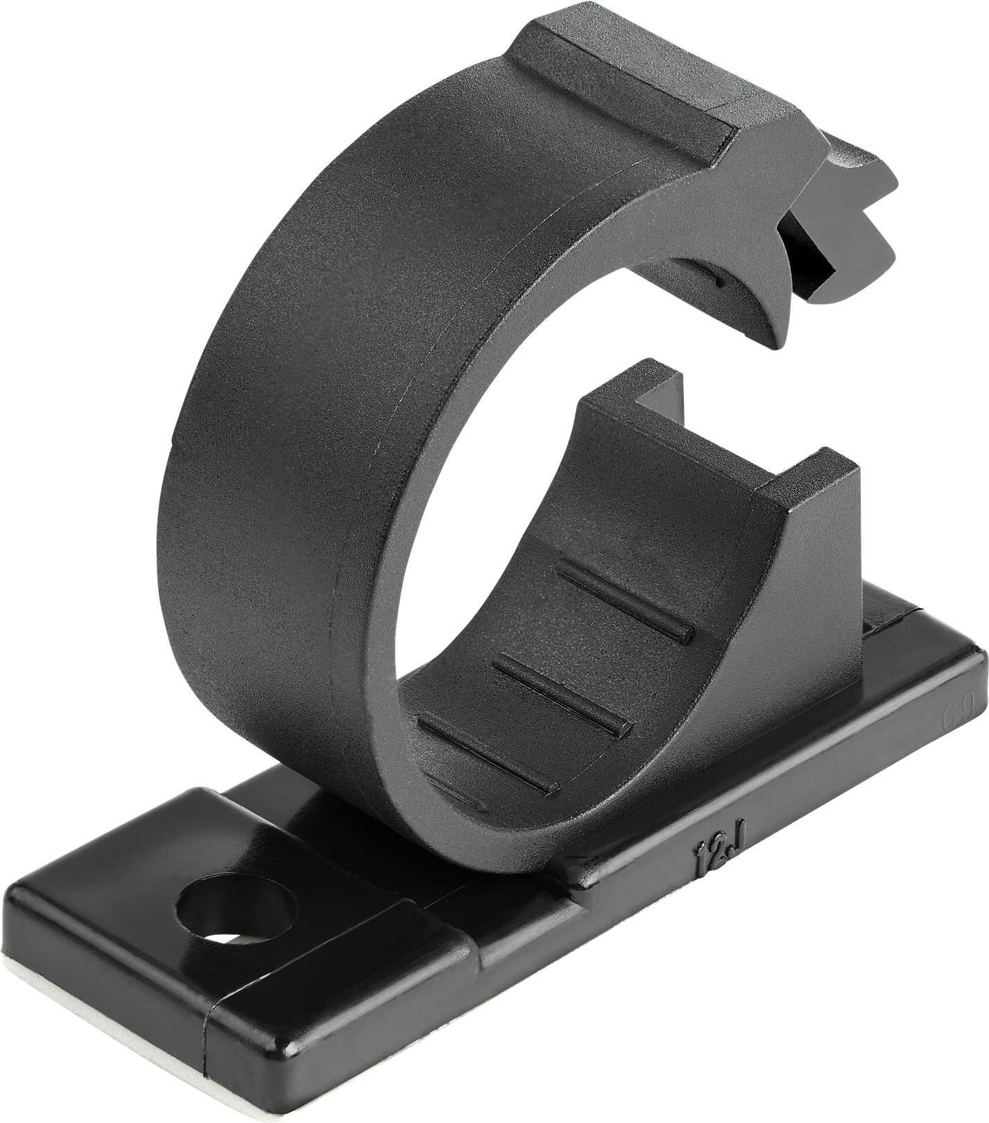 StarTech.com 100 Selbstklebende Kabelklemmen Groß - PC Kabelmanagement/Kabelhalterung - Kabel Organisator - Netzwerk/USB/Ethernet Kabelclips - Nylonklemme UL/94V-2 Brandklasse - Schwarz (CBMCC3) - Kabelklammer - Schwarz - TAA-konform (Packung mit 100) von Startech