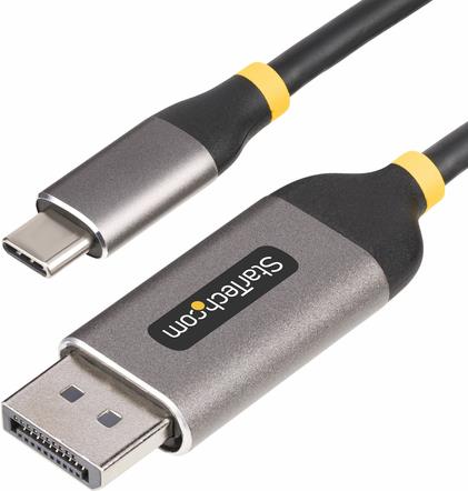 StarTech.com 10ft (3m) USB-C to DisplayPort Adapter Cable, 8K 60Hz - Adapterkabel - 24 pin USB-C (M) zu DisplayPort (M) eingerastet - USB4 / Thunderbolt 3 / Thunderbolt 4 / DisplayPort 1,4 - 3,0m - Support von 8K 60 Hz, Support von 4K 144 Hz - Schwarz, Grau (142-USBC-DP-8K-10F) von Startech
