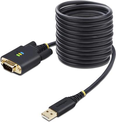 StarTech.com 10ft (3m) USB to Serial Adapter Cable, Interchangeable DB9 Screws/Nuts, COM Retention, USB-A to DB9 RS232, FTDI IC, Level-4 ESD Protection, Windows/macOS/ChromeOS/Linux - Rugged TPE Construction (1P10FFC-USB-SERIAL) - Kabel USB / seriell - US (1P10FFC-USB-SERIAL) von Startech