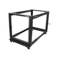 StarTech.com 12U Adjustable Depth Open Frame 4 Post Server Rack w - Casters, Levelers and Cable Management Hooks - Relais-Rack (4 Pfosten) - Schwarz - 12U (4POSTRACK12U) von Startech