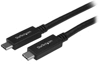 StarTech.com 1m 3 ft USB C to USB C Cable - M/M - USB 3.0 (5Gbps) - USB-Kabel - USB-C (M) gerade bis USB-C (M) gerade - USB 3.1 Gen 2 / Thunderbolt 3 / DisplayPort 1.2 - 1 m - 4K Unterst�tzung - Schwarz von Startech