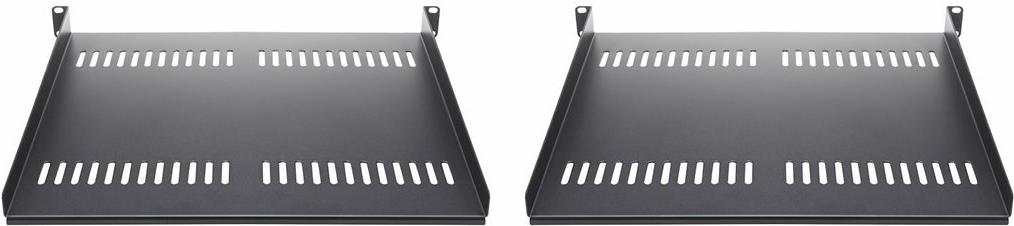 StarTech.com 2-Pack 1U Server Rack Shelf, Vented, 44lb Capacity, 16 Deep (CABSHELF116V2PK) - Rack - Regal - Schwarz - 1U - 48.3 cm (19) (Packung mit 2) (CABSHELF116V2PK) von Startech