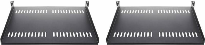StarTech.com 2-Pack 1U Server Rack Shelf, Vented, 44lb Capacity, 16 Deep (CABSHELF116V2PK) - Rack - Regal - Schwarz - 1U - 48.3 cm (19) (Packung mit 2) (CABSHELF116V2PK) von Startech