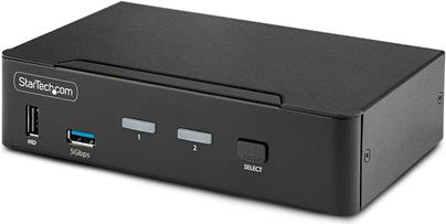 StarTech.com 2-Port DisplayPort KVM Switch, 8K 60Hz / 4K 144Hz, Single Display, DP 1.4, 2x USB 3.0 Ports, 4x USB 2.0 HID Ports, Push-Button & Hotkey Switching, TAA Compliant - OS Independent, Metal Housing (D86A2-2-PORT-8K-KVM) - KVM-/Audio-/USB-Switch - (D86A2-2-PORT-8K-KVM) von Startech