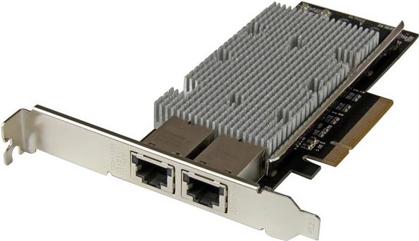StarTech.com 2 Port PCI Express 10GBase-T Ethernet Netzwerkkarte mit Intel X540 Chip - Netzwerkadapter - PCI Express 2,0 x8 Low Profile - 10GBase-T x 2 - Schwarz (ST20000SPEXI) von Startech