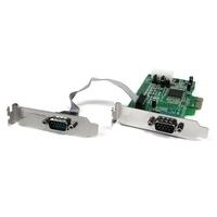 StarTech.com 2 Port Seriell RS232 PCI Express Low Profile Schnittstellenkarte mit 16550 UART - 2 Port RS-232 / DB9 PCIe LP Karte - Serieller Adapter - PCIe Low-Profile - RS-232 x 2 von Startech