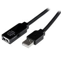 StarTech.com 25,0mUSB2.0 Active Extension Cable - M/F - USB-Verlängerungskabel - USB (W) bis USB (M) - 25,0m - aktiv - Schwarz (USB2AAEXT25M) von Startech