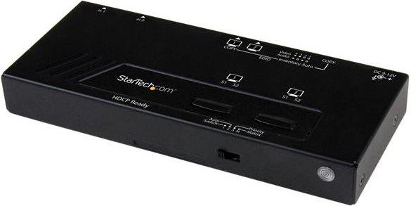 StarTech.com 2X2 HDMI Matrix Switch w - Automatic and Priority Switching - 1080p - Video/Audio-Schalter - Desktop (VS222HDQ) (B-Ware) von Startech