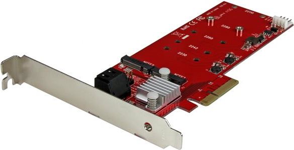 StarTech.com 2x M.2 NGFF SSD RAID Karte plus 2x SATA III Ports - PCIe - Speichercontroller (RAID) - M.2 ( M.2 ) - M.2 Card / SATA 6Gb/s - 6 GBps - RAID 0, 1, 10, JBOD - PCIe 2.0 x2 von Startech