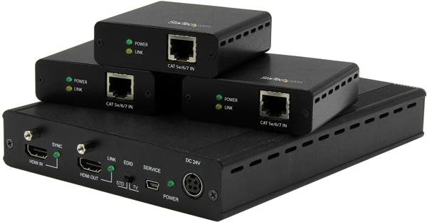 StarTech.com 3-Port HDBaseT Extender Kit w/ Receivers - HDMI over CAT5 - 4K - Erweiterung für Video/Audio - bis zu 70 m StarTech.com 3-Port HDBaseT Extender Kit w/ Receivers - HDMI over CAT5 - 4K - Erweiterung für Video/Audio - bis zu 70 m von Startech