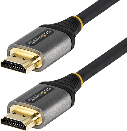 StarTech.com 3ft (1m) HDMI Cable, Certified Ultra High Speed HDMI Cable 48Gbps, 8K 60Hz/4K 120Hz HDR10+ eARC, Ultra HD 8K HDMI Cable / Cord w/TPE Jacket, For UHD Monitor/TV/Display - Dolby Vision/Atmos, DTS-HD (HDMM21V1M) - Ultra High Speed HDMI mit Ethernetkabel - HDMI männlich bis HDMI männlich - 1 m - Doppelisolierung - Grau, Schwarz - passiv, Support von 4K 120 Hz, Support von 8K 60 Hz von Startech