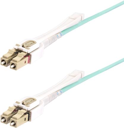 StarTech.com 3m (10ft) LC to LC (UPC) OM4 Multimode Fiber Optic Cable w/Push Pull Tabs, 50/125µm, 100G Networks, Bend Insensitive, Low Insertion Loss - LSZH Fiber Patch Cord (450FBLCLC3PP) - Patch-Kabel - LC/UPC Multi-Modus (M) zu LC/UPC Multi-Modus (M) - (450FBLCLC3PP) von Startech