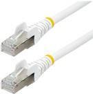 StarTech.com 3m CAT6a Ethernet Cable - White - Low Smoke Zero Halogen (LSZH) - 10GbE 500MHz 100W PoE++ Snagless RJ-45 w/Strain Reliefs S/FTP Network Patch Cord - Patch-Kabel - RJ-45 (M) zu RJ-45 (M) - 3 m - S/FTP - CAT 6a - IEEE 802.3bt - halogenfrei, geformt, ohne Haken, verseilt - weiß von Startech