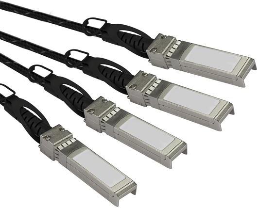 StarTech.com 3m QSFP+ Breakout Kabel - QSFP+ auf 4x SFP+ - QSFP zu SFP+ - 40G DAC Kabel - Passives Twinax Kabel - Kabelpeitsche - QSFP+ eingerastet bis SFP+ eingerastet - 3 m - twinaxial - SFF-8431/SFF-8432/SFF-8436 - passiv - Schwarz von Startech