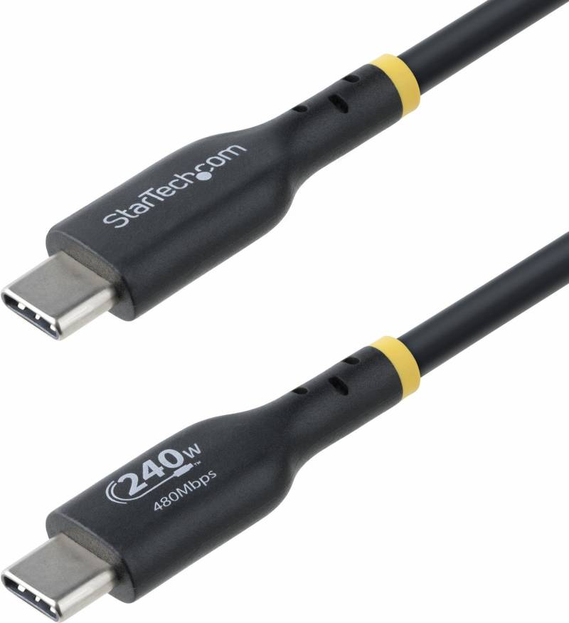 StarTech.com 3m USB C Charging Cable, USB-IF Certified USB-C Cable, 240W - USB-Kabel - 24 pin USB-C (M) zu 24 pin USB-C (M) - USB 2.0 - 48 V - 5 A - 3 m - halogenfrei, passiv, Baureihe mit erweitertem Leistungsbereich (EPR, unterstützt Power Delivery 3,1 (USB2EPR3M) von Startech
