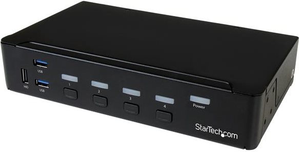 StarTech.com 4-Port DisplayPort KVM Switch With Built-in USB3.0 Hub - 4K - KVM-/USB-Switch - USB - 4 x KVM/Audio/USB + 3 x SuperSpeed USB - 1 lokaler Benutzer - an Rack montierbar - AC 120/230 V / DC 9 - 12 V (SV431DPU3A2) von Startech