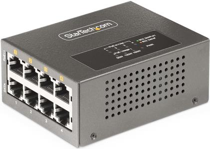 StarTech.com 4-Port Multi-Gigabit PoE++ Injector, 5/2.5G Ethernet (NBASE-T), PoE/PoE+/PoE++ (802.3af/802.3at/802.3bt), 160Watts Power Budget, Wall/DIN Rail Mountable - Unmanaged, For IP Cameras/Wireless APs/POSs (AS445C-POE-INJECTOR) - Power Injector (DIN (AS445C-POE-INJECTOR) von Startech