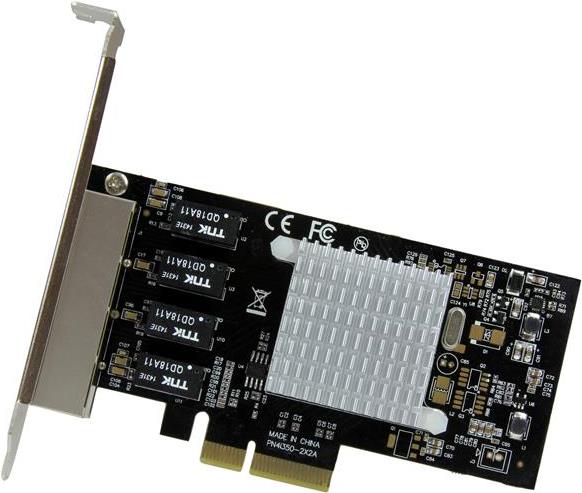 StarTech.com 4 Port PCI Express Gigabit Ethernet Netzwerkkarte - Intel I350 NIC - Netzwerkadapter - PCIe x4 Low-Profile - GigE - 1000Base-T - Schwarz von Startech