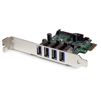 StarTech.com 4 Port PCI Express USB3.0 SuperSpeed Schnittstellenkarte mit UASP - SATA intern - USB-Adapter - PCIe - USB3.0 x 4 - für P/N: USB3S2ESATA3 (PEXUSB3S4V) von Startech