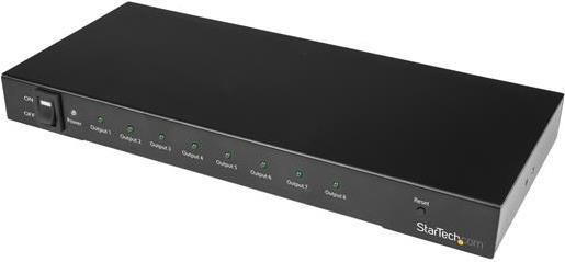 StarTech.com 4K 60hz HDMI Splitter - 8 Port - HDR Support - 7.1 Surround Sound Audio - HDMI Distribution Amplifier - HDMI 2.0 Splitter (ST128HD20) - Video-/Audio-Splitter - 8 x HDMI - für P/N: ST121HD20FXA von Startech