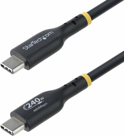 StarTech.com 4m USB C Charging Cable, USB-IF Certified USB-C Cable, 240W - USB-Kabel - 24 pin USB-C (M) zu 24 pin USB-C (M) - USB 2.0 - 48 V - 5 A - 4 m - halogenfrei, passiv, Baureihe mit erweitertem Leistungsbereich (EPR, unterstützt Power Delivery 3,1 (USB2EPR4M) von Startech