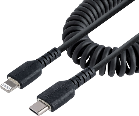 StarTech.com 50cm USB C auf Lightning Kabel - spiralkabel - MFi-zertifiziert - Ladekabel für iPhone/iPad - schwarz - langlebiger TPE-Mantel aus Aramidfaser - USB C 2.0 Kabel für Aufladen und Synchronisieren (RUSB2CLT50CMBC) StarTech.com 50cm USB C auf Lightning Kabel - spiralkabel - MFi-zertifiziert - Ladekabel für iPhone/iPad - schwarz - langlebiger TPE-Mantel aus Aramidfaser - USB C 2.0 Kabel für Aufladen und Synchronisieren (RUSB2CLT50CMBC) von Startech