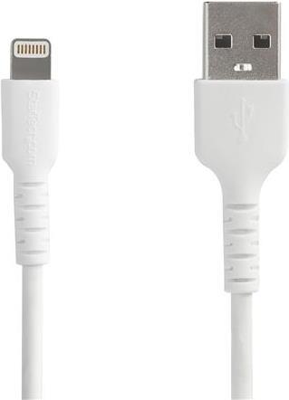 StarTech.com 6.6 ft 2m USB to Lightning Cable - Apple MFi Certified - White - Lightning-Kabel - USB (M) gerade bis Lightning (M) gerade - 2 m - Doppelisolierung - weiß - für Apple iPad/iPhone/iPod (Lightning) von Startech