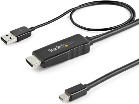 StarTech.com 6.6 ft. (2 m) HDMI to Mini DisplayPort Cable - 4K 30 - USB-Powered - Mac & Windows - Active Video Cable Adapter (HD2MDPMM2M) - Video- / Audiokabel - DisplayPort / HDMI - HDMI, USB (nur Strom) (M) bis Mini DisplayPort (M) - 2 m - Schwarz - 4K Unterstützung von Startech