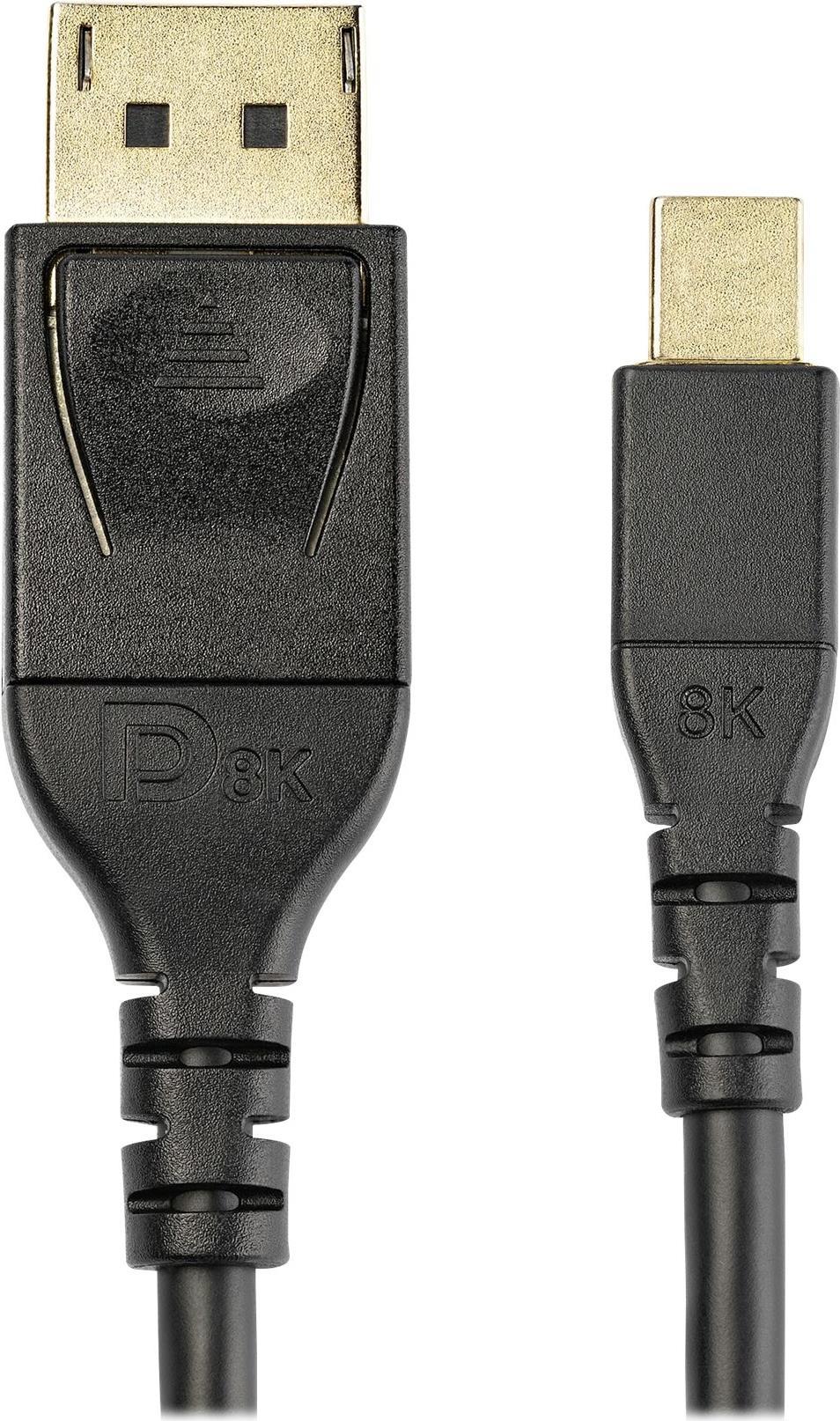 StarTech.com 6ft (2m) VESA Certified Mini DisplayPort to DisplayPort 1.4 Cable, 8K 60Hz HBR3 HDR, Super UHD mDP to DP 1.4 Cord, Slim (34 AWG) Ultra HD 4K 120Hz, Monitor/Video Cable - mDP to DP Cable (DP14MDPMM2MB) - DisplayPort-Kabel - Mini DisplayPort (M) eingerastet bis DisplayPort (M) eingerastet - DisplayPort 1.4 - 2 m - 8K Unterstützung - Schwarz von Startech