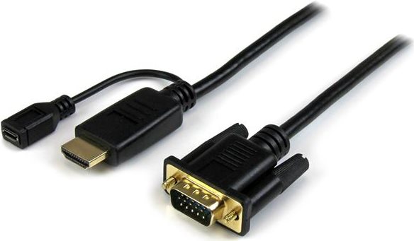 StarTech.com 6ft HDMI to VGA active converter cable HDMI to VGA adapter - Videokonverter - HDMI - Schwarz (HD2VGAMM6) von StarTech