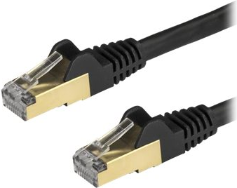 StarTech.com 7.5 m CAT6a Cable - Black - RJ45 Ethernet Cable - Snagless - CAT6a STP Cord - Copper Wire - 10Gb - Patch-Kabel - RJ-45 (M) bis RJ-45 (M) - 7.5 m - STP - CAT 6a - geformt, ohne Haken - Schwarz von Startech