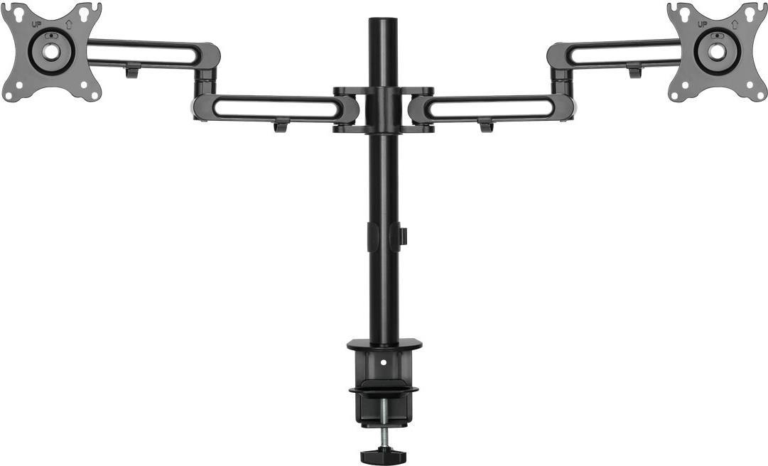 StarTech.com ARMDUAL3 Doppel Monitorarm zur Tischmontage (Gelenkarme für bis zu 81,30cm (32) -VESA Bildschirme, Monitorhalterung) - Tischhalterung für 2 Monitore (einstellbarer Arm) - Aluminium - Schwarz - Bildschirmgröße: bis zu 81,3 cm (bis zu 81,30cm (32) ) von Startech