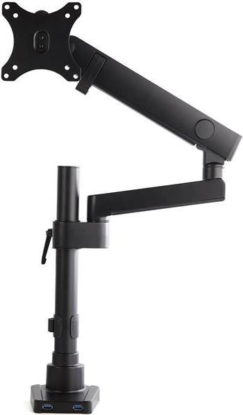 StarTech.com ARMPIVOT2USB3 Monitorhalterung (Gelenkarm, 86,40cm (34) -VESA-Monitor, Premium 2x USB 3.0-Hub mit Kabelmanagement) - Befestigungskit (Gelenkarm, Spannbefestigung für Tisch, Kabeldurchführungsklemme) - für Monitor - robustes Aluminium - Schwarz - Bildschirmgröße: 43.2-86.4 cm (17-34) - Tischmontage von Startech