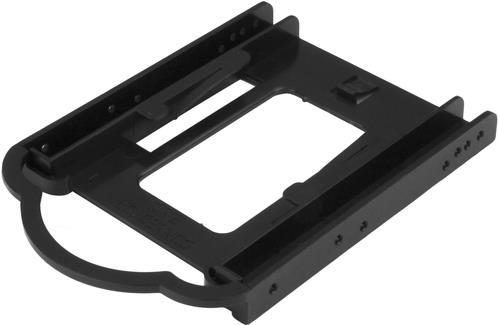 StarTech.com BRACKET125PTP Montageschiene für 3.5 Laufwerksschacht (5er Pack, 2.5 SSD/HDD, werkzeuglose Installation) - Speichereinschubadapter - 3.5 auf 2.5 (8.9 cm to 6.4 cm) - Schwarz (Packung mit 5) von Startech