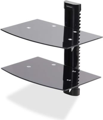 StarTech.com Dual Floating Wall-Mounted AV Shelves, Adjustable Height Shelf For Under TV, Organize A/V Equipment On Black Tempered Glass Shelves - Regal - für Audio-/Videokomponenten - Aluminium, Stahl, Kunststoff - Schwarz - Wandmontage (2B-WALL-MOUNT-SHELF) StarTech.com Dual Floating Wall-Mounted AV Shelves, Adjustable Height Shelf For Under TV, Organize A/V Equipment On Black Tempered Glass Shelves - Regal - für Audio-/Videokomponenten - Aluminium, Stahl, Kunststoff - Schwarz - Wandmontage (2B-WALL-MOUNT-SHELF) von Startech