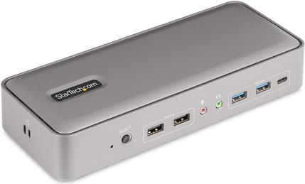 StarTech.com Dual-Laptop USB-C KVM Docking Station, Dual Monitor 4K 60Hz DisplayPort Dock, 5-Port USB Hub, GbE, 90W/45W Power Delivery to Two Laptops, Windows/Mac, 2-Host KVM Dock - Dockingstation - USB-C 3.2 Gen 2 - 2 x DP - 1GbE - TAA-konform (129UE-USBC-KVM-DOCK) von Startech