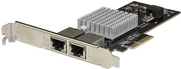 StarTech.com Dual Port 10G PCIe Netzwerk Karte - Intel-X550AT 10GBASE-T & NBASE-T PCI Express Netzwerk karte 10/5/2.5/1GbE Multi Gigabit Ethernet, 5 Geschwindigkeiten NIC LAN Karte (ST10GPEXNDPI) - Netzwerkadapter - PCIe 3.0 x4 Low-Profile - 10Gb Ethernet x 2 - Schwarz von Startech