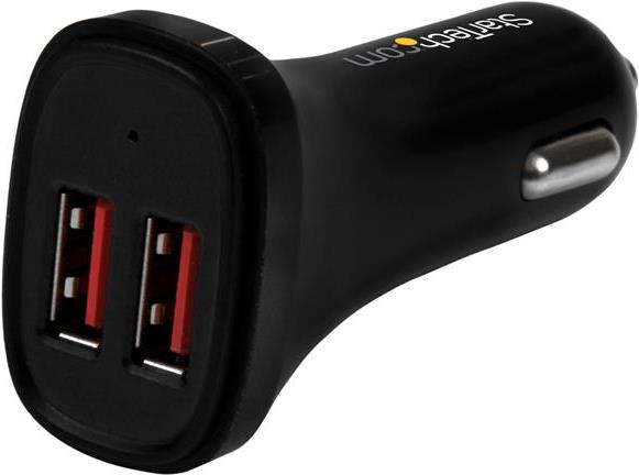StarTech.com Dual Port USB Car Charger - 24W/4,8A - Netzteil - Pkw - 24 Watt - 4,8 A - 2 Ausgabeanschlussstellen (USB) - Schwarz (USB2PCARBKS) von Startech