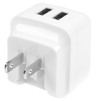 StarTech.com Dual Port USB Wall Charger 17W/3,4A - Travel Charger 110V/220V - Netzteil - 17 Watt - 2 Ausgangsstecker (USB2PACWH) von Startech