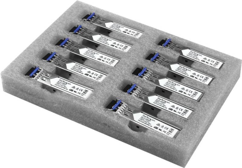 StarTech.com Gigabit LWL SFP Transceiver Modul - Cisco GLC-LH-SM kompatibel - SM/MM LC - SFP (Mini-GBIC)-Transceiver-Modul (gleichwertig mit: Cisco GLC-LH-SM) - Gigabit Ethernet - 1000Base-LX, 1000Base-LH - LC - bis zu 10 km - 1310 nm (Packung mit 10) von Startech