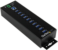 StarTech.com HB30A10AME USB3.0 Hub (10-Port, Din-Rail, Industrielle Anwendung, externes Netzteil, Uberspannungsschutz, ESD, 350 W, 15 kV) - Hub - 10 x USB 3,2 Gen 1 - an DIN-Schiene montierbar, wandmontierbar - TAA-konform (HB30A10AME) von Startech