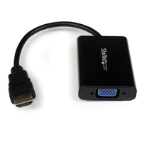 StarTech.com HDMI auf VGA Video Konverter / Wandler mit Audio - HD zu VGA Adapter 1080p - Videokonverter - Schwarz (HD2VGAA2) von Startech