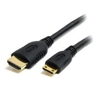 StarTech.com High Speed High Speed HDMI-Kabel mit Ethernet - HDMI auf HDMI Mini - Stecker/Stecker - Video-/Audio-/Netzwerkkabel - HDMI - 30 AWG - HDMI, 19-polig (M) - Mini-HDMI, 19-polig (M) - 2,0m - abgeschirmt - Schwarz (HDACMM2M) von Startech