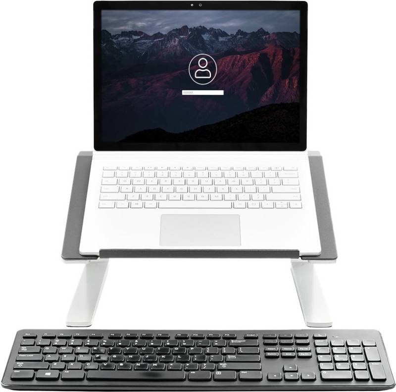 StarTech.com LTSTND Laptoperhohung (verstellbarer Laptopstander, hochbelastbarer Stahl & Aluminium, 3 Hoheneinstellungen, neigbar, ergonomisch) - Notebook-Ständer - Desktop - 43.2 cm (17) - Schwarz, Silber von Startech